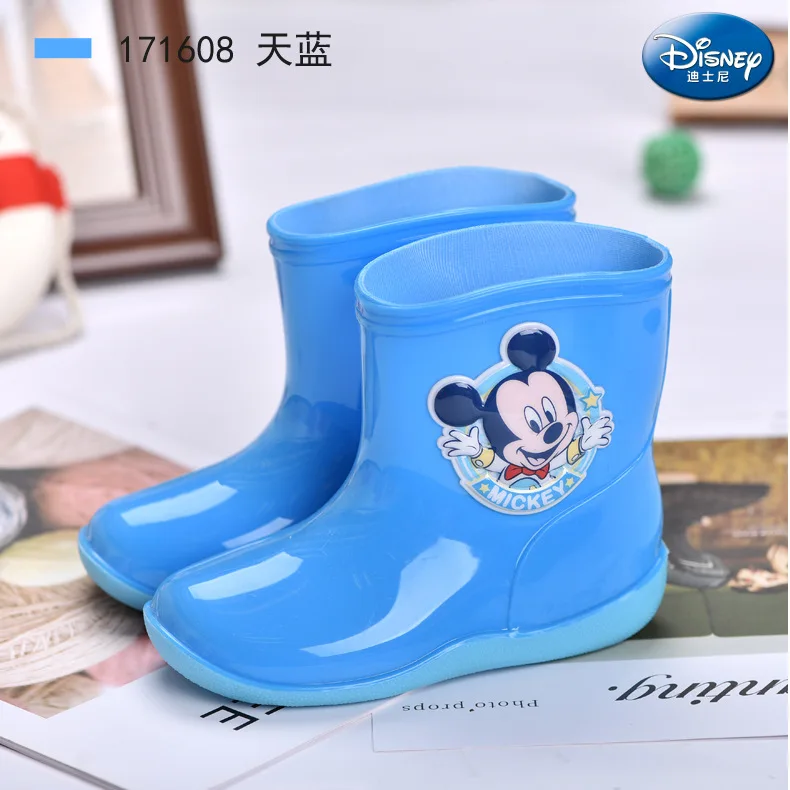 Disney/детские непромокаемые сапоги; коллекция года; сезон весна-осень; Новые Нескользящие короткие непромокаемые сапоги для девочек с мягкой подошвой; Водонепроницаемая Обувь - Цвет: 2