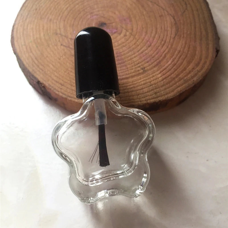 50pcs/lot 5ml/8ml Mini Cute Clear Glass Empty Star Shape Nail Polished Bottle with Cap Brush Plastic Nail Bottle for Children - Цвет: 5ml