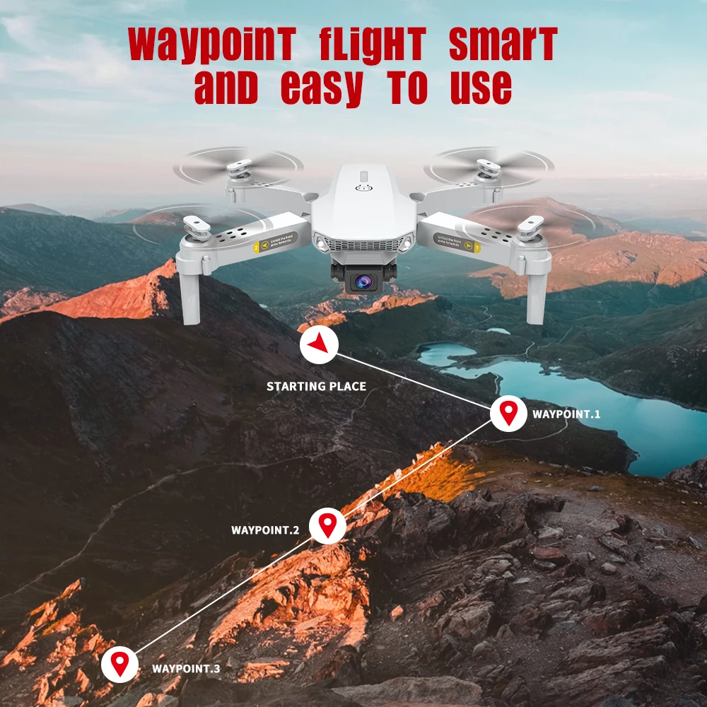 2020 Новый E68 WIFI FPV мини Дрон с широким углом HD 4K 1080P камера режим удержания высоты RC
