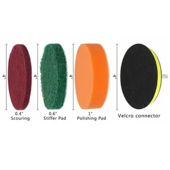 

Cleaning Products Bathroom Kitchen&Car Scrub Brush Pads Sponge Steel Shaft