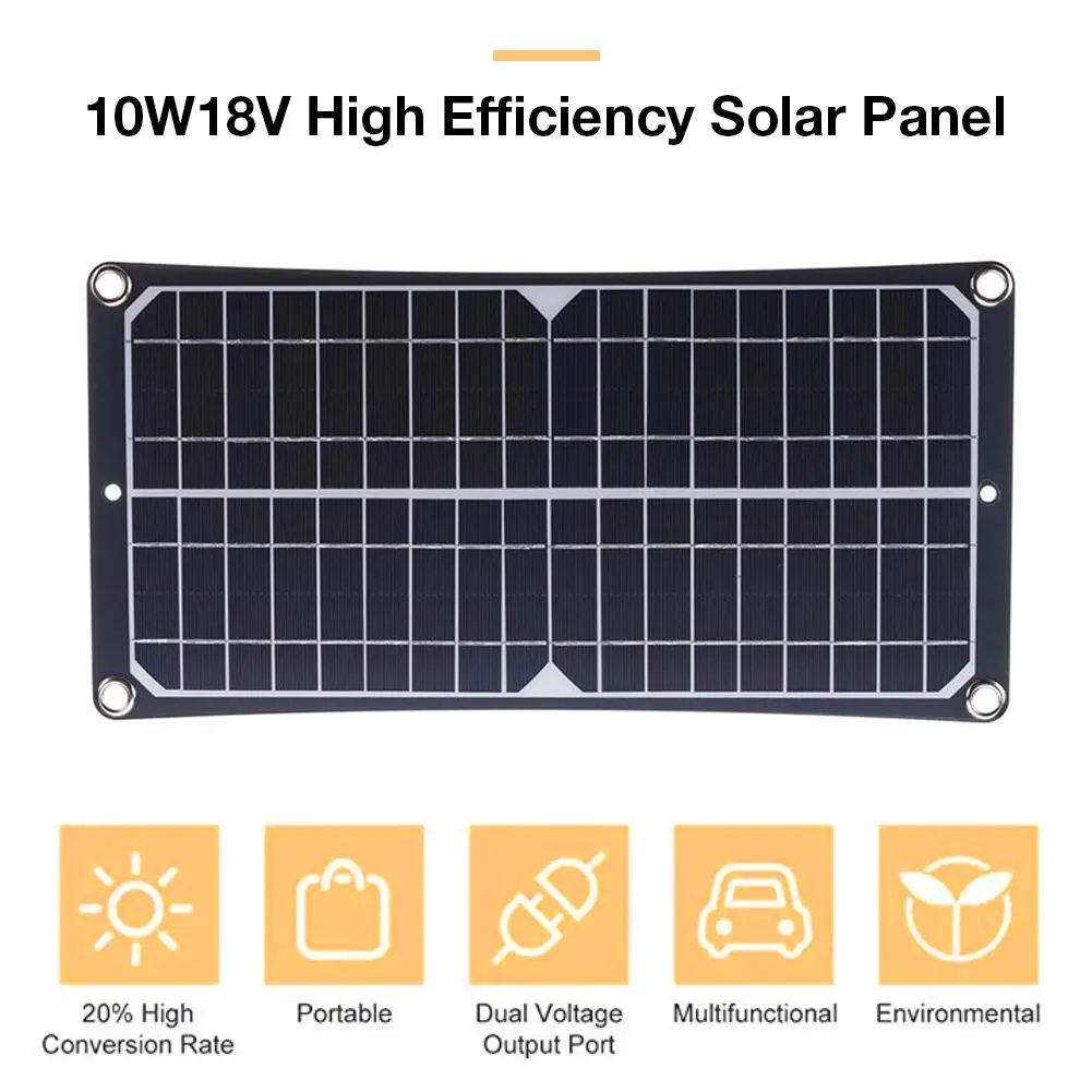 10W18V Высокая эффективность Солнечная панель энергосберегающая зарядная плата для мобильного телефона батарея RV автомобиль кемпинг Велоспорт путешествия
