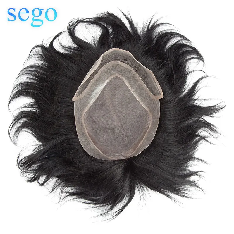 SEGO 8 &quotx 10&quot прямые мужские парик 100% Remy натуральные волосы для замены Мужские t Hair