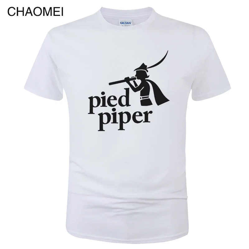 Летняя Хлопковая мужская футболка с принтом «Pied Piper», Мужская футболка унисекс, новые модные футболки с короткими рукавами, крутая футболка, Забавные футболки C15