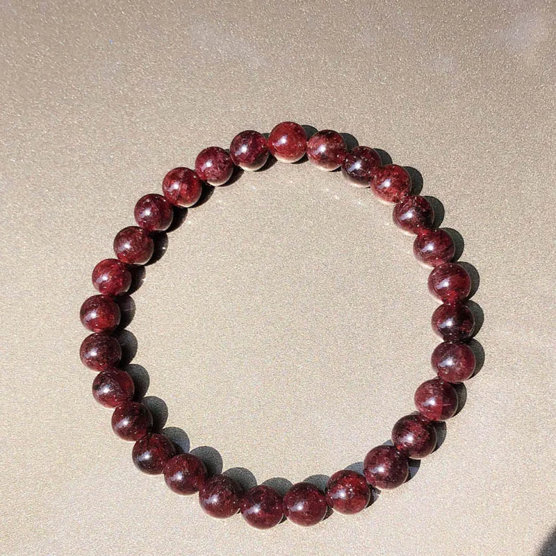 Натуральный гранатовый браслет винно-Красный бисера браслет бусы из природного камня Кристалл diy Браслеты для женщин