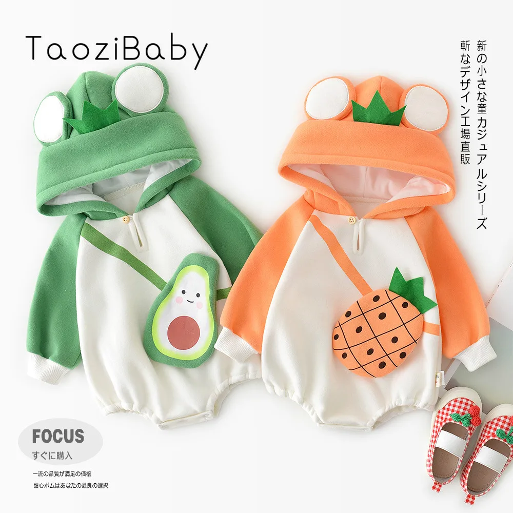 Осенние боди для новорожденных одежда маленьких девочек с объемным принтом