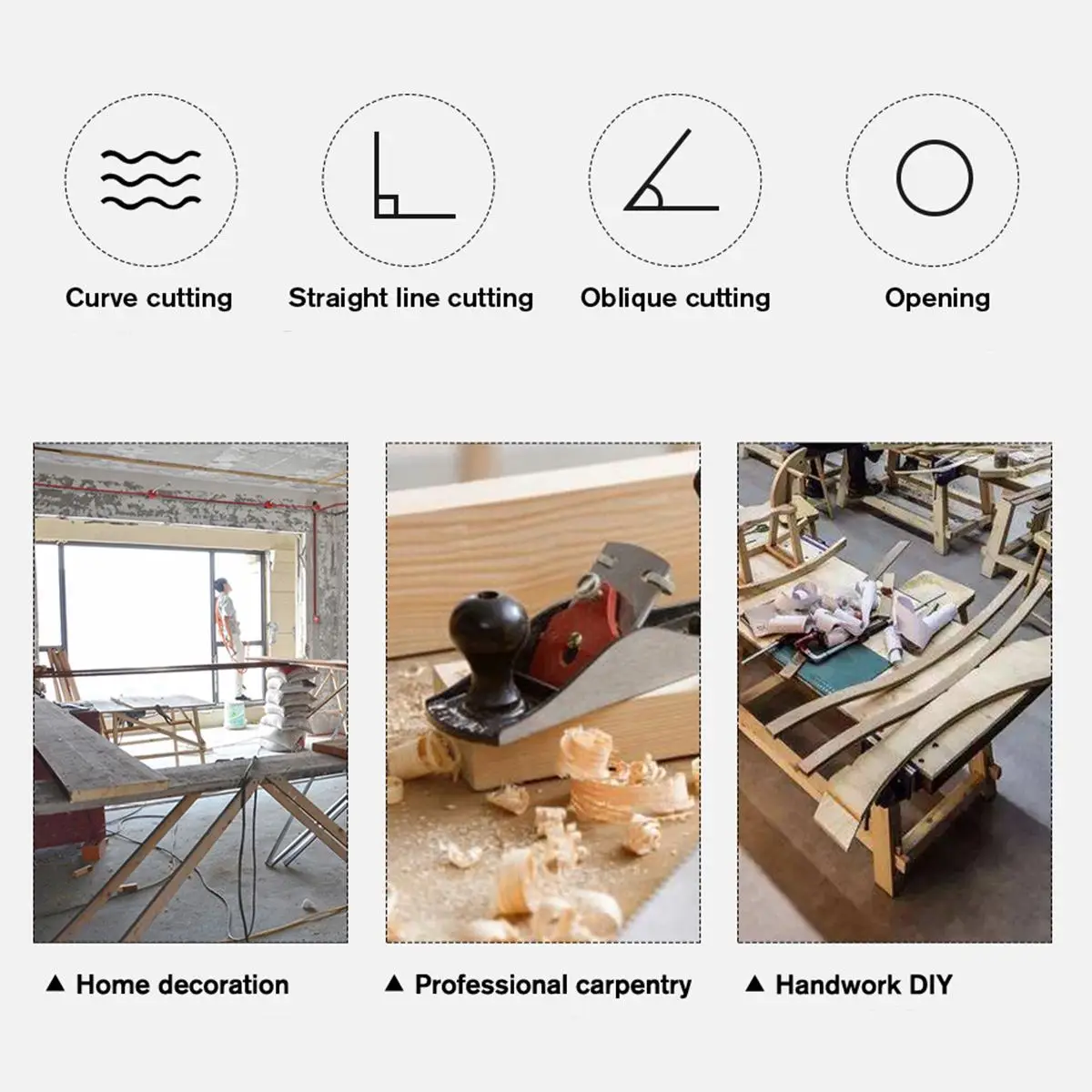 Drillpro 21V 65mm 2900RPM Cordless Jigsaw Electric Jig Saw Portable Multi-Function Woodworking Power Tool for Makita 18V Battery
