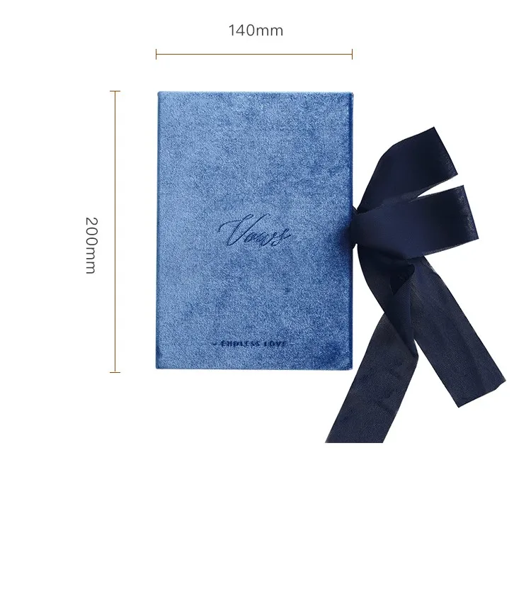 Романтическая бархатная Свадебная книга с шифоновой лентой пыльно голубые