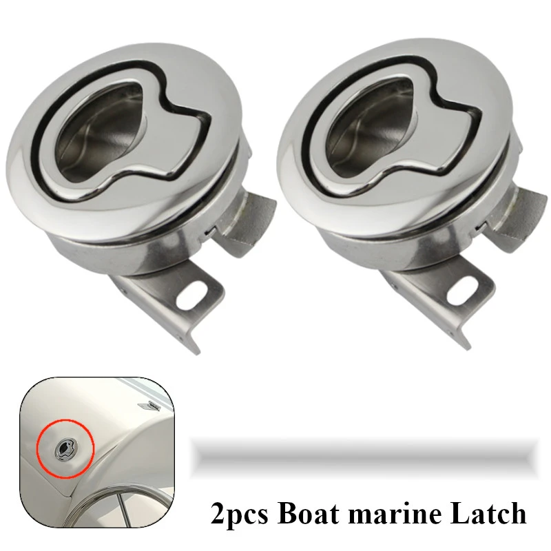 2PCS Mirror Polished stainless steel Flush Boat marine Latch Flush Pull