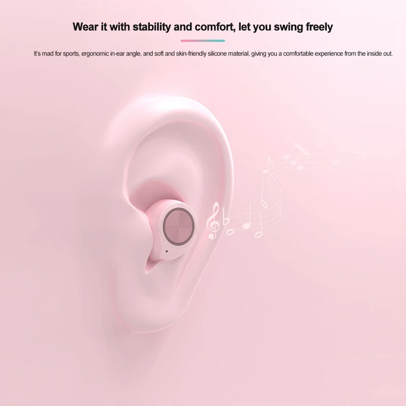 3D Милые беспроводные Bluetooth наушники, Модные цветные наушники макарон, наушники с сенсорным управлением, розовые, синие, белые, для женщин, девушек, мужчин