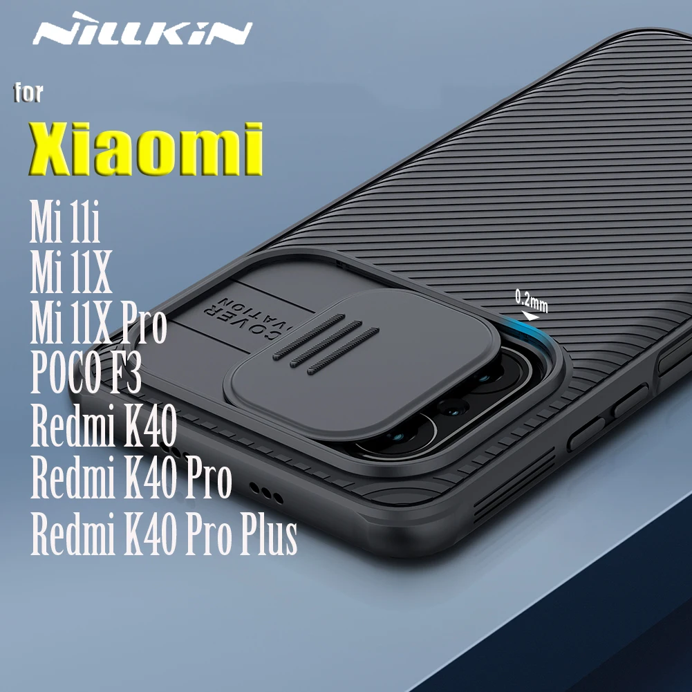 

Nillkin Slide Camera Protect Case for Xiaomi Mi 11i 5G, 11X Pro, POCO F3, Redmi K40 Pro Plus, Lens Protection Cover