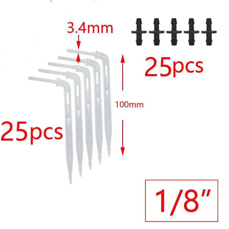 Drip Irrigation Spike Drip Irrigation Garden Dripper Drip Irrigation Stakes 3/5mm 4/7mm Arrow Drippers 1/8" 1/4" Drip Spike Elbow Arrow Drop Emitter Potted Irrigation Watering To Root Of Plant 25 PcS