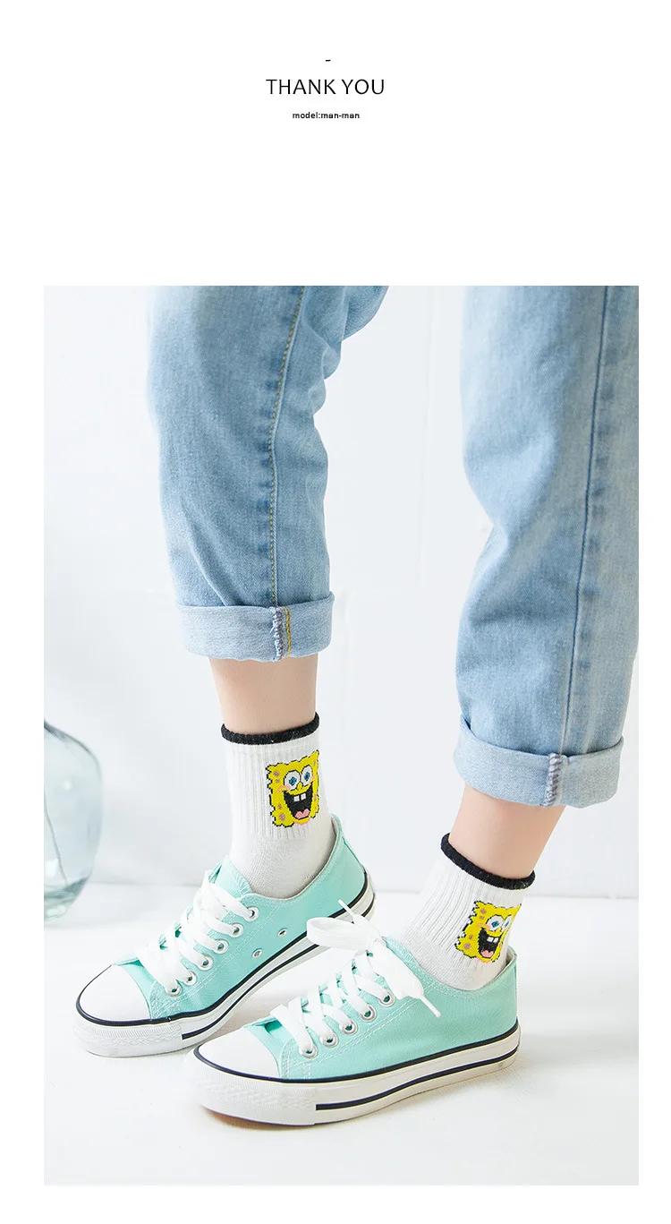 Fashion Cartoon Character Cute Short Socks Women Harajuku Cute Patterend Ankle Socks Hipster Skatebord Ankle Funny Socks Female