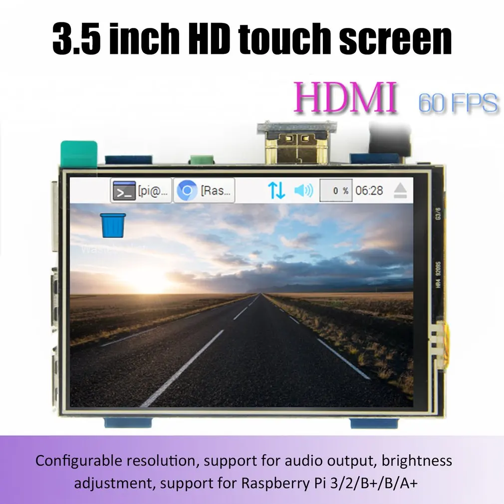 LCD module 3.5 inch Pi TFT 3.5 inch Resistive Touch Screen 3.5 inch LCD shield module HDMI interface for Raspberry pi