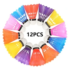 12 Pcs Colorful Badminton Balls Nylon Badminton Travel Products Sport Training Shuttlecocks Indoor Outdoor Sports Training Balls