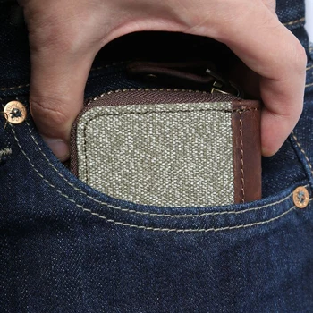 

In Stock Mini Purse Zipper Wallet Men's Card Holder Coin Purse Retro Short Wallet