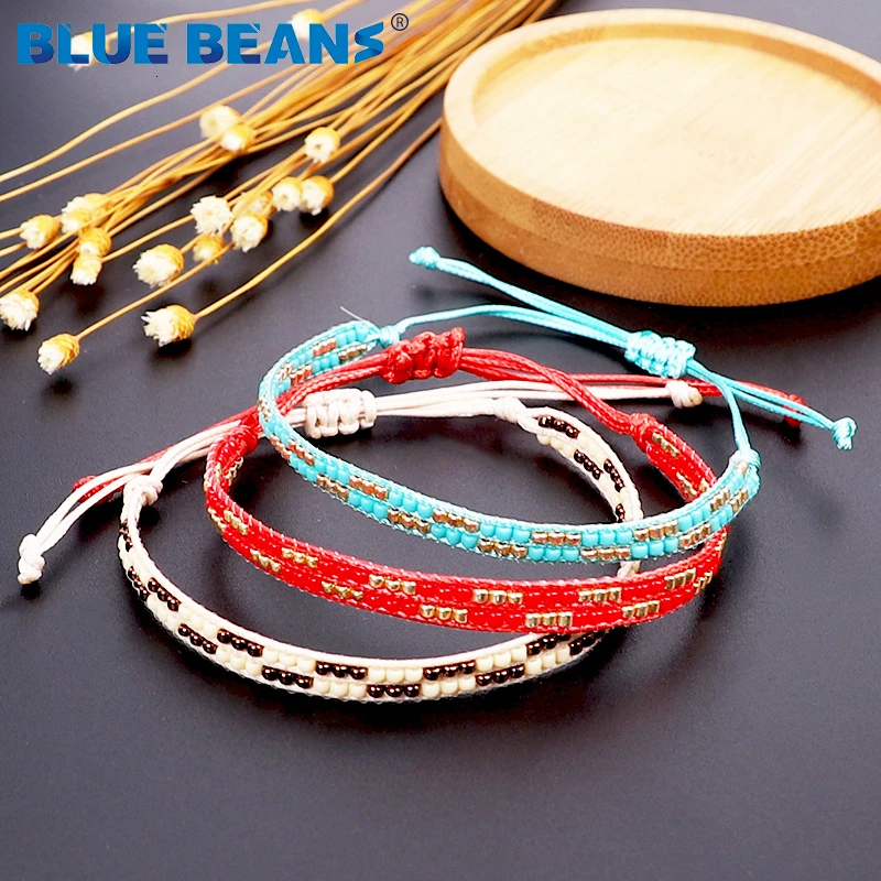 Женские богемные браслеты браслет с бусинами красный кристаллами в стиле бохо