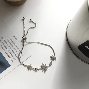 

Rhinestone Eight-Pointed Star Bracelets Star Bracelet Adjustable Women's Korean-style Simple Cool Bracelet