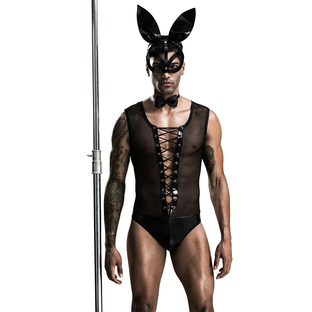 Men Party Performance Costumes Rabbit Role Play Men Halloween Costumes 7220...