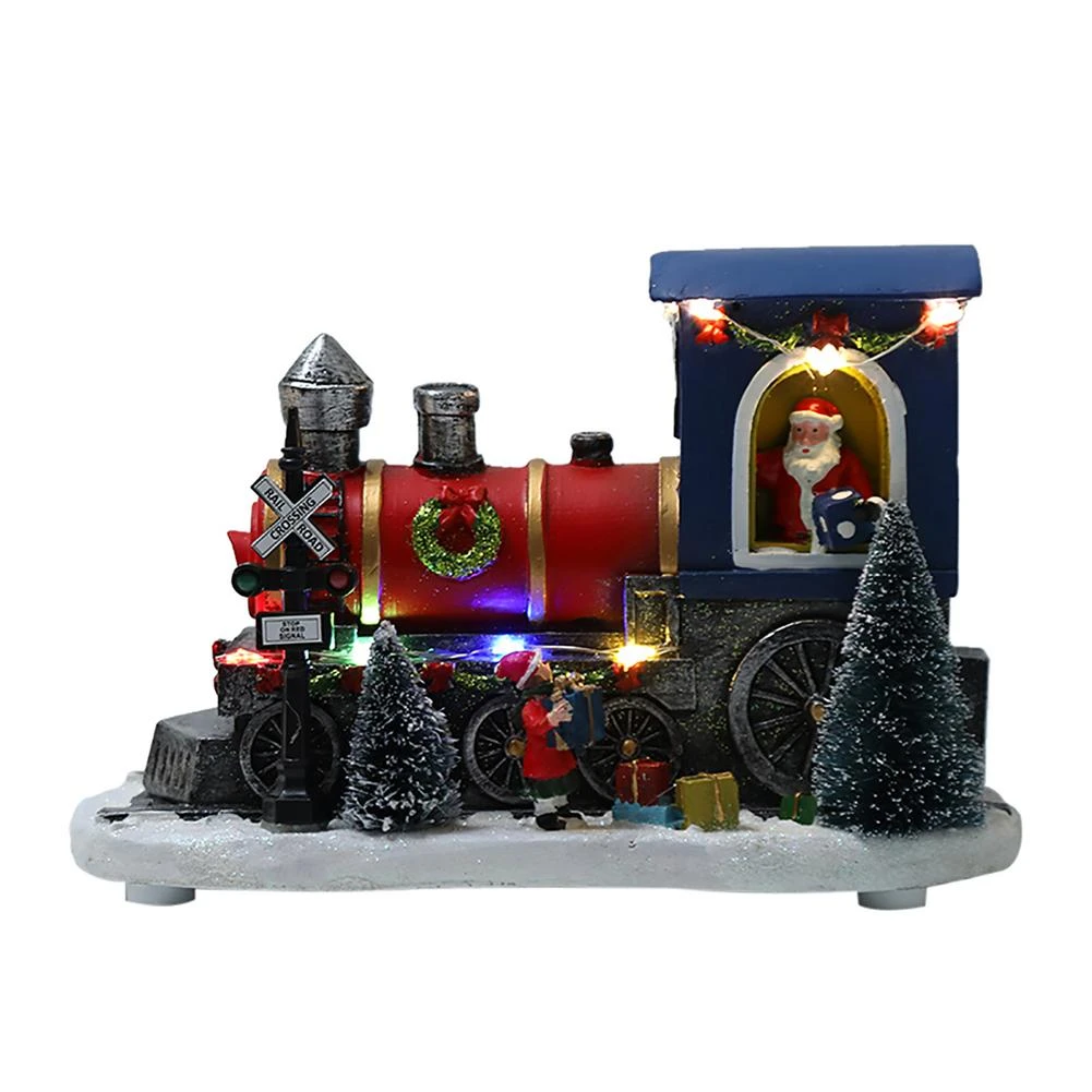 2022 Merry Christmas Train Images Merry Christmas 2022 Train Ornament Table Decor Locomotive With Led Battery  Operated Lighted Train Engine Ornament New Year|Figurines & Miniatures| -  Aliexpress
