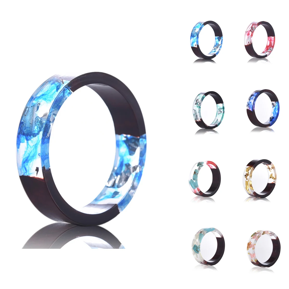 Кольцо ручной работы для женщин и мужчин кольцо из прозрачного дерева смолы