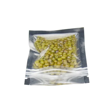 

2000pcs 7.7x10cm Aluminum Foil Clear Plastic Bag Zipper Grip Seal Beans Candy Packaging Bag Heat Sealable Mylar Pouches