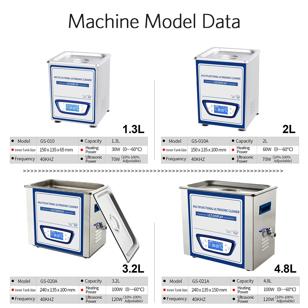 Ultrasonic cleaner 4.5L Heater Timer Adjustable Degassing Sweep Frequency Circuit Board Mold Metal Degreaser Cleaning Machine