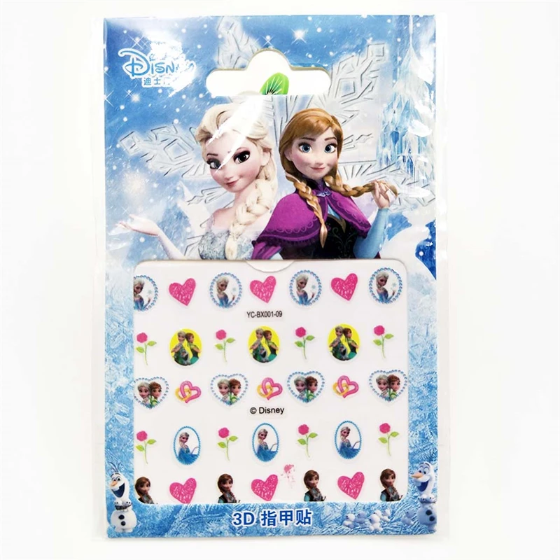 6pc Nail Stiker 24 шт./компл. Замороженные disney вечерние поставки бумажные Формы для кексов и стразов для дня рождения украшения детского дня рождения для маленьких девочек - Цвет: 6pc Nail Stiker