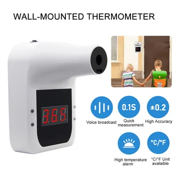 

Non-contact Infrared Thermometer Digital Forehead Hand Temperature Sensor Laser Gun With Fever Alarm Wall Mounted Thermometer