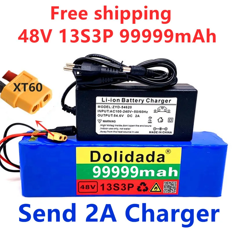 48v999mah 1000w 13S3P XT60 48V комплект литий-ионный батарей 99999mah для 54 6 v E-bike Электрический