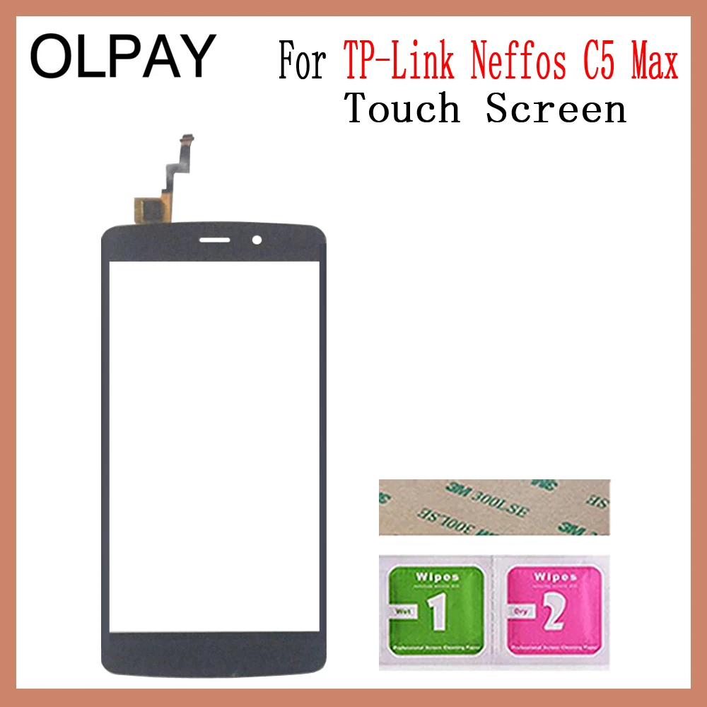 C5 Max Black OLPAY мобильный телефон сенсорный экран для TP-Link Neffos C5 C5A C5L C5 MAX сенсорный экран стекло дигитайзер панель объектив сенсор ремонт - Цвет: C5 Max Black