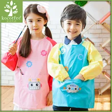 От 0 до 11 лет, Детская водонепроницаемая одежда с рисунком, Детский фартук с длинным рукавом, нагрудник для рисования в детском саду