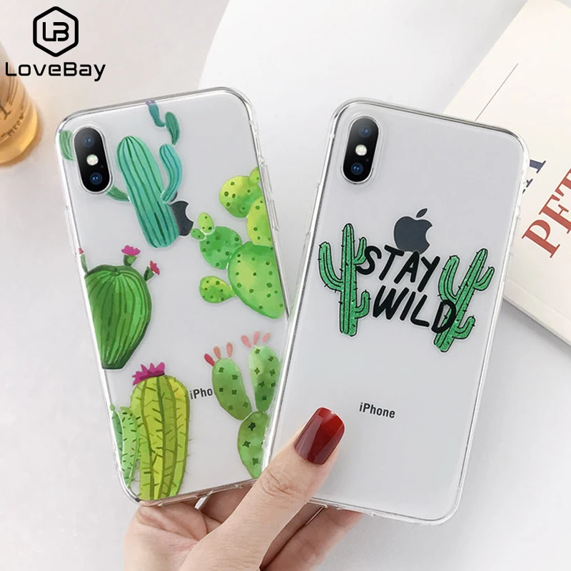 Lovebay чехол для телефона iPhone 11 Pro Max X XS XR Xs прекрасный кактус мягкий тпу прозрачный