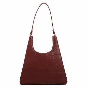 

Vintage Crocodile Leather Bag for Women Bolsas Shoulder Bags Elegant Ladies Totes Shopping Solid Color Ladies Fashion Handbag