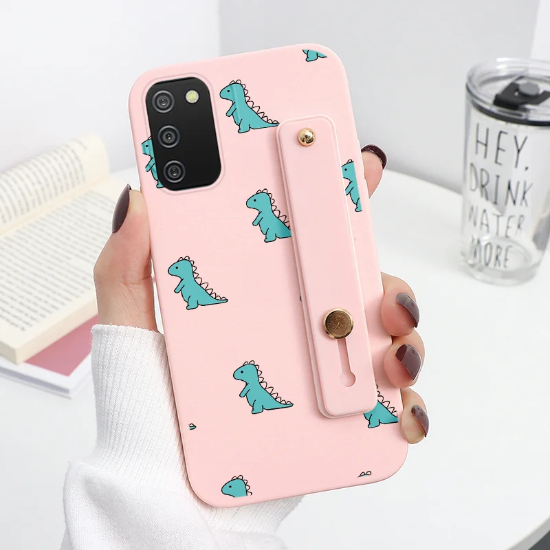 silicone case samsung Dây Đeo Cổ Tay Silicone Mềm Khủng Long Dễ Thương Trường Hợp Dành Cho Samsung Galaxy Samsung Galaxy A02s Một 02 S Ao2s Tay Giá Đỡ Đứng Dành Cho một 02 S 6.5" silicone cover with s pen