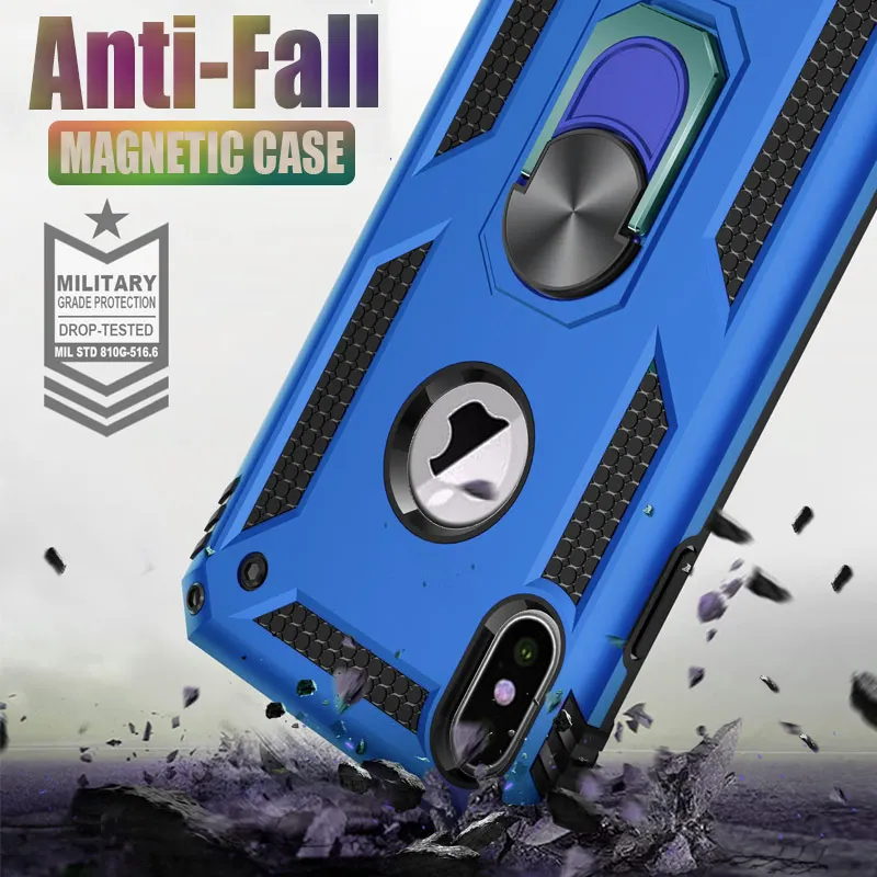Luxury Shockproof Bumper Case Cover On The For IPhone 7 6 6s 8 Plus Silicone Ring X XS Max XR Soft Phone |