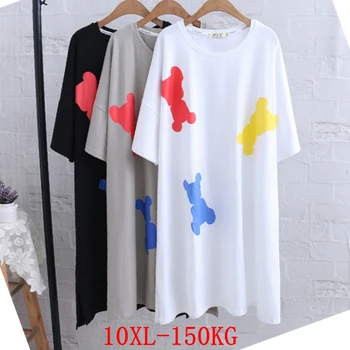 

Plus size women's T-shirt plus size 8XL 9XL10XL summer round neck short sleeve loose large size black white gray big t-shirt top