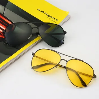 

2019 New Style Stainless Steel Polarized Light Night Vision Men's Women's Sunglasses Pilots Polarized Sunglasses 713 Sun Glasses