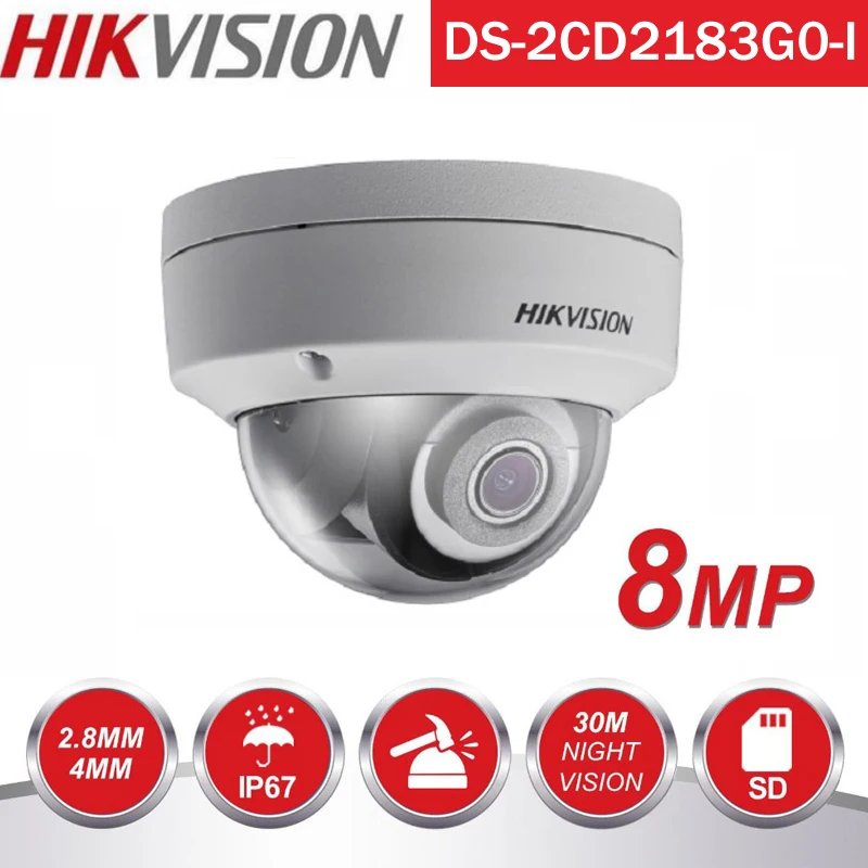 Hikvision poe Открытый инфракрасный 8mp камера WDR защиты дома системы DS-2CD2183G0-I cctv товары теле и видеонаблюдения безопасности ip камера