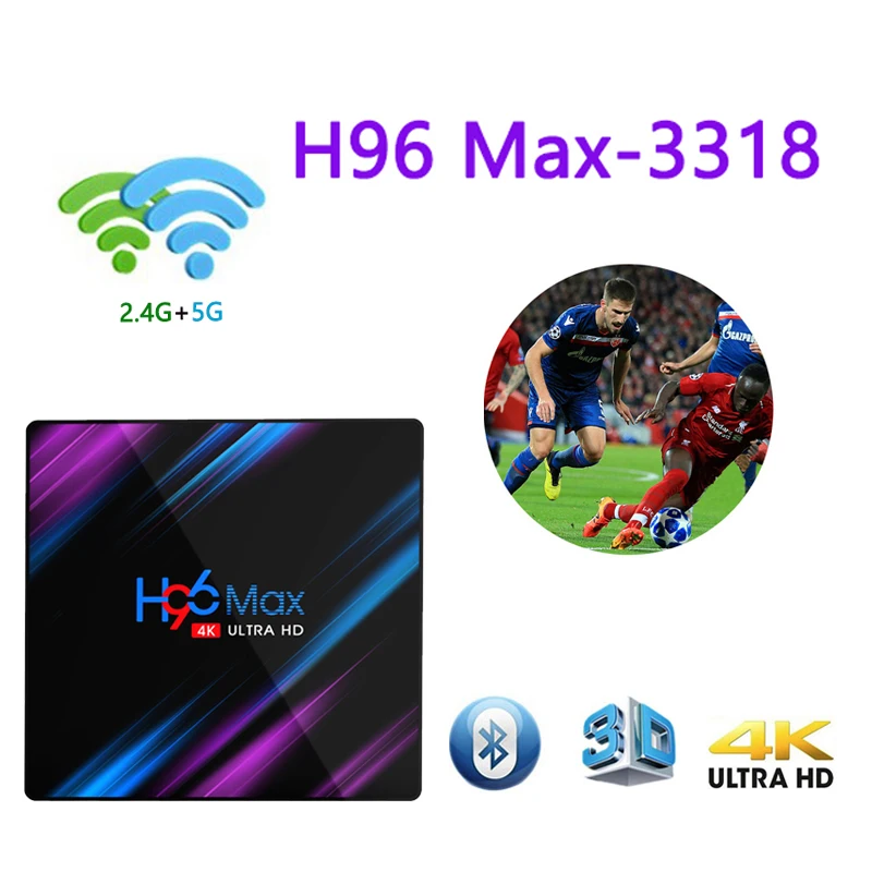 2019 Лучший Android 9 0 H96 Max 3318 smart tv box USB3.0 4.0BT и Bulit в 5G wifi медиа проигрыватель Google set top