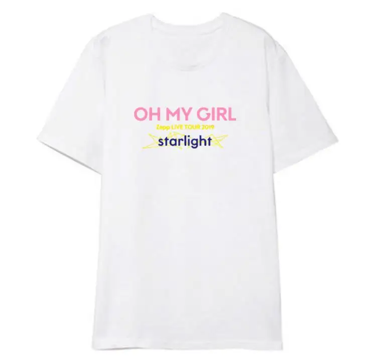 Kpop oh my girl, футболка с круглым вырезом и надписью «starlight», модная летняя стильная футболка с короткими рукавами в стиле k-pop