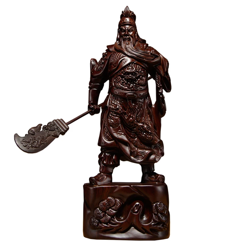 

Ebony Wood Carving Guan Gong Blackwood Decoration Solid Wood Large Wu Fortuna Guan Yu Idol Home Decoration Mahogany Crafts