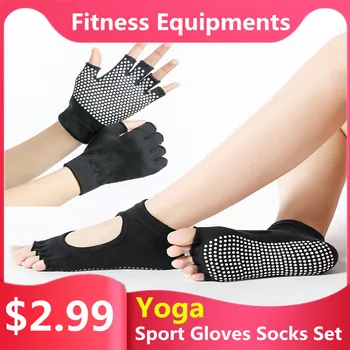 

Sport Gloves Socks Set For Fitness Gym Unisex Yoga Cycling Workout Non-slip Half Finger Hand Protector Glove Mitten Good Grip