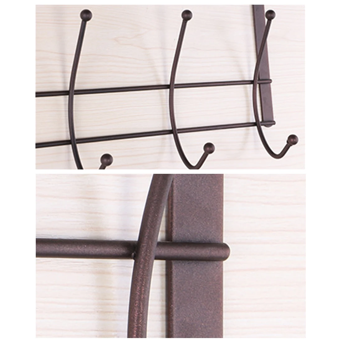 Back Door Hanging Hook Coat Hooks Metal Storage Hanger Rack for Clothes- Black Bronze