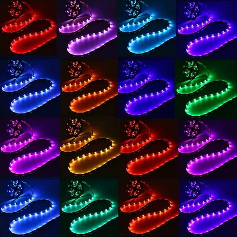 Цветная (RGB) Светодиодные ленты светильник Водонепроницаемый цветная SMD5050 DC5V 0