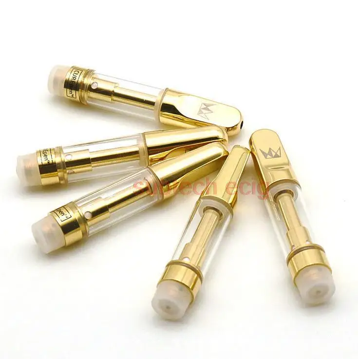 50pcs Crown Ceramic Coil Cartridges Carts 0.8ml 1ml Curepen Cart Vape 510 Thread Empty Cartridge For Thick Oil Vape Pen Tank