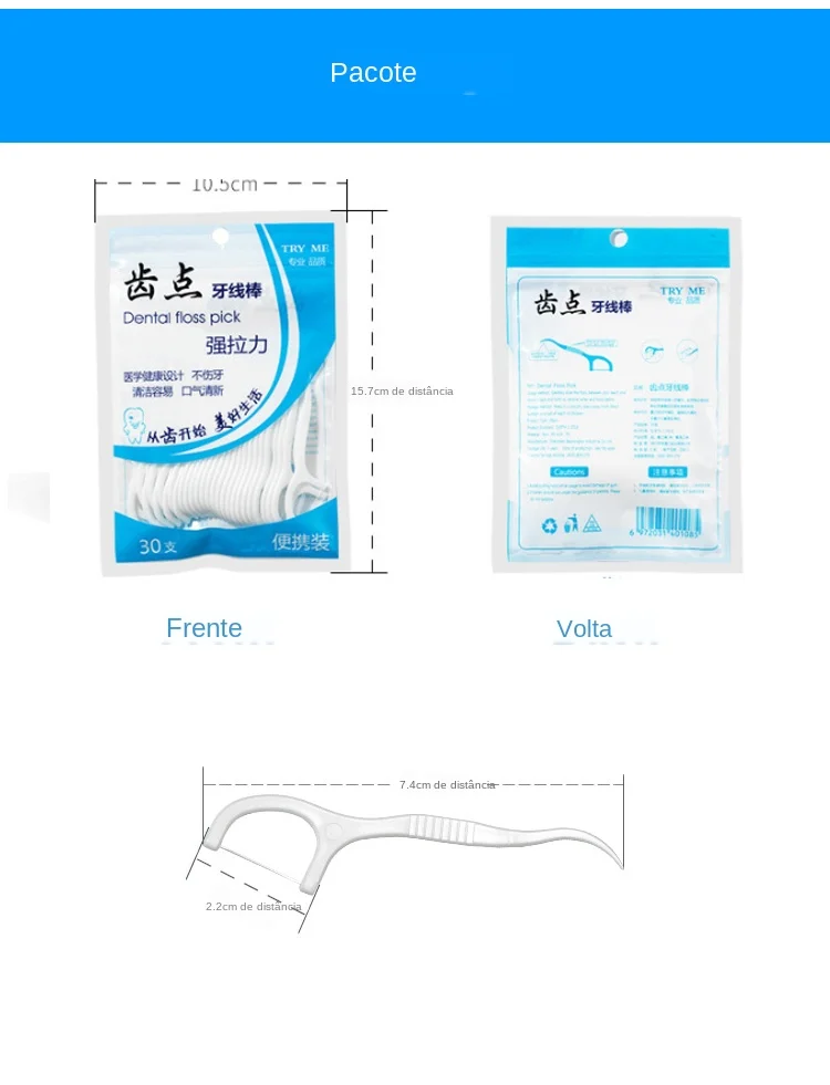 fio dental de polietileno para varas para os higiene palito de fio dental com estojo peças