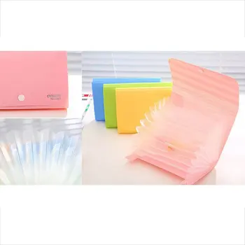 

Candy Color A6 File Folder Accordion Style Mini Bill Receipt File Document Bag Snap-fastener Switch Multifunction Bill Folder