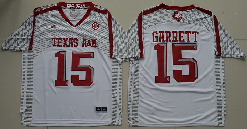 Белый Stitiched, Texas A& M Aggies Myles Garrett Jersey - Цвет: Белый