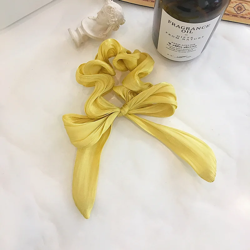 1 шт., резинки для волос яркого цвета, волнистые резинки, кольцо для волос, завязанные бантиком, резинки для волос, эластичная резинка для волос для женщин, девочек, аксессуары для волос - Цвет: yellow