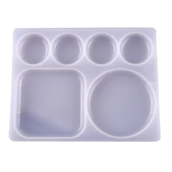 

Color Palette Flat Sqaure Round Silicone Epoxy Resin Mold Jewelry Making Tools